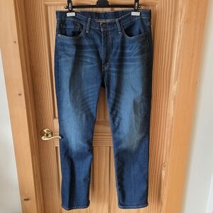 Levis 514 Jeans Mens 36x32 Blue Dark Wash Straight Leg Comfort‎ Denim Classic
